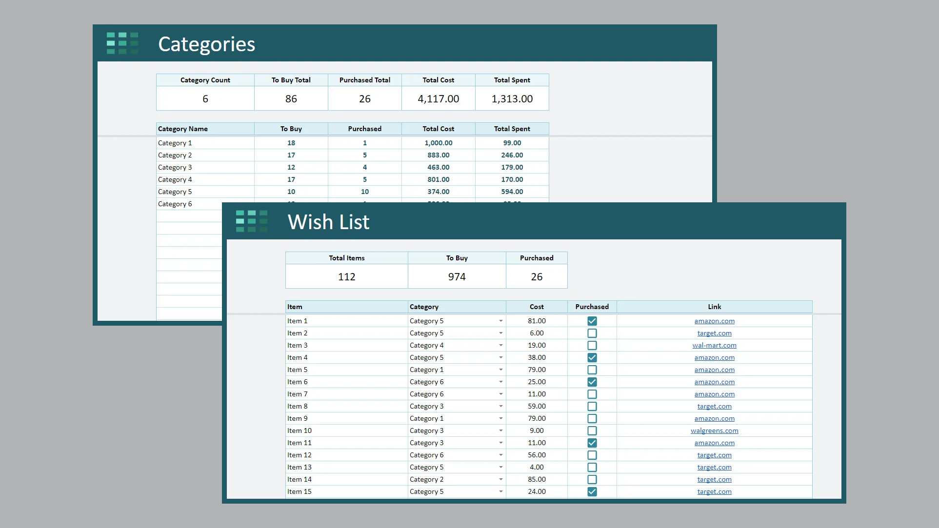 Google Sheets Wish List Spreadsheet Life