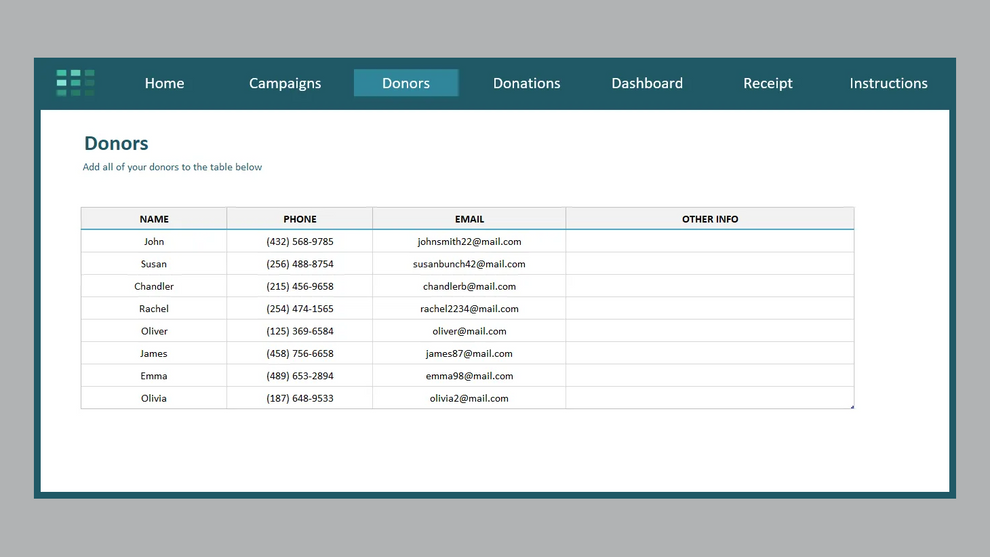 Excel Donation Tracker – Spreadsheet Life