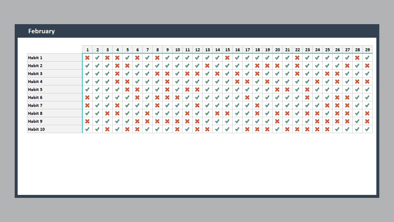 Excel Habit Tracker