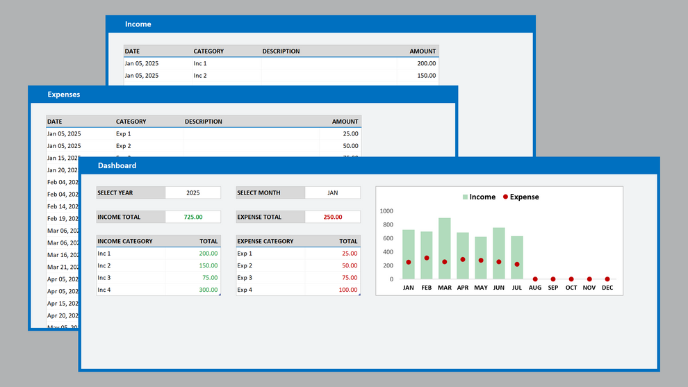Excel Income Expense Tracker – Spreadsheet Life
