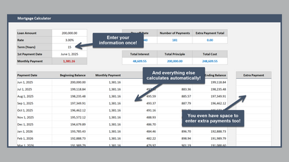 Excel Mortgage Calculator