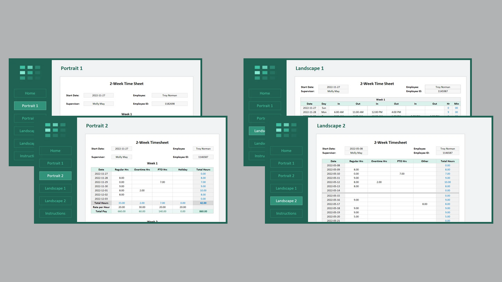 Excel Printable Timesheet – Spreadsheet Life