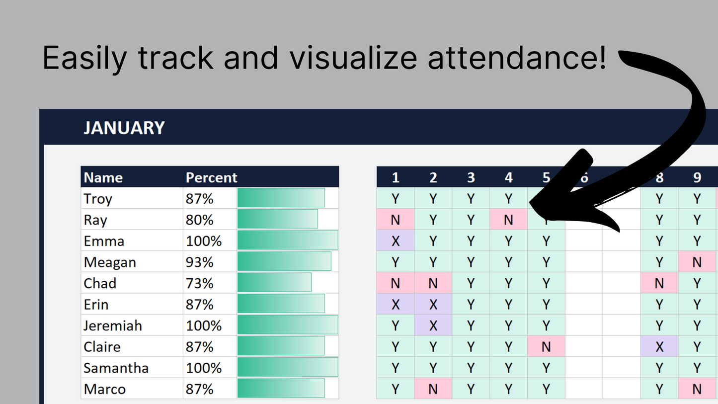 Excel Attendance Tracker