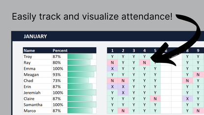 Excel Attendance Tracker