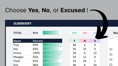Excel Attendance Tracker