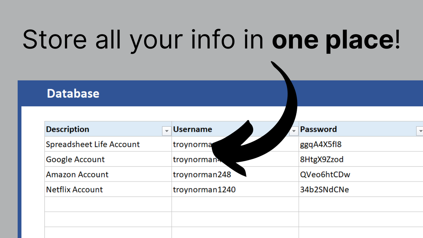 Excel Password Keeper