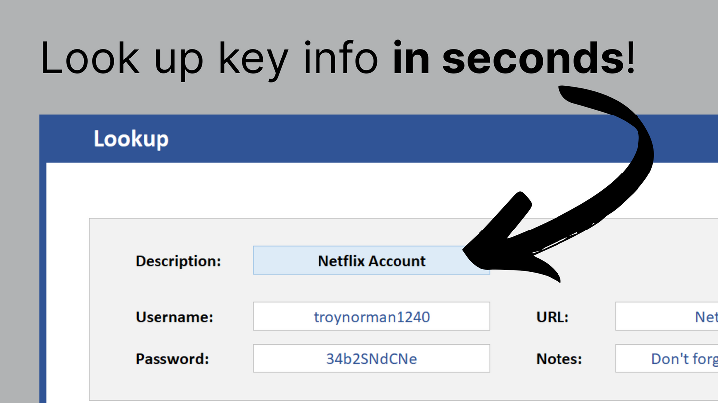 Excel Password Keeper