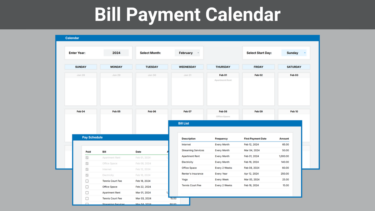 Google Sheets Personal Organization Bundle