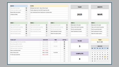 Google Sheets Simple Productivity Planner