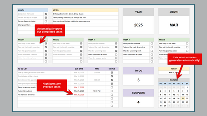 Google Sheets Simple Productivity Planner