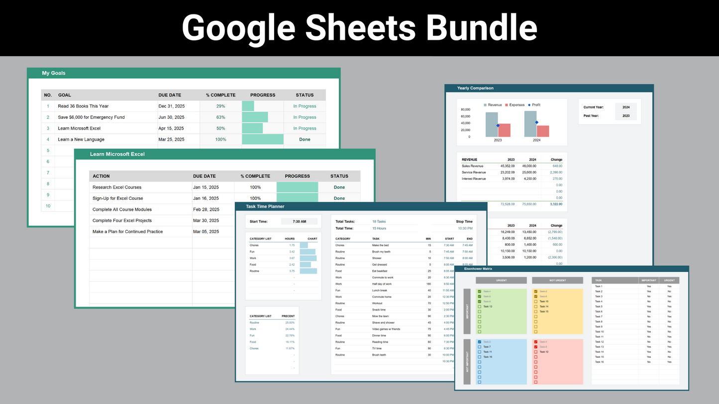 Google Sheets Small Business Bundle