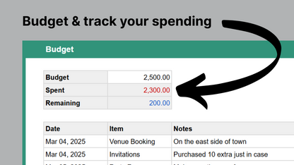 Google Sheets Event Planner