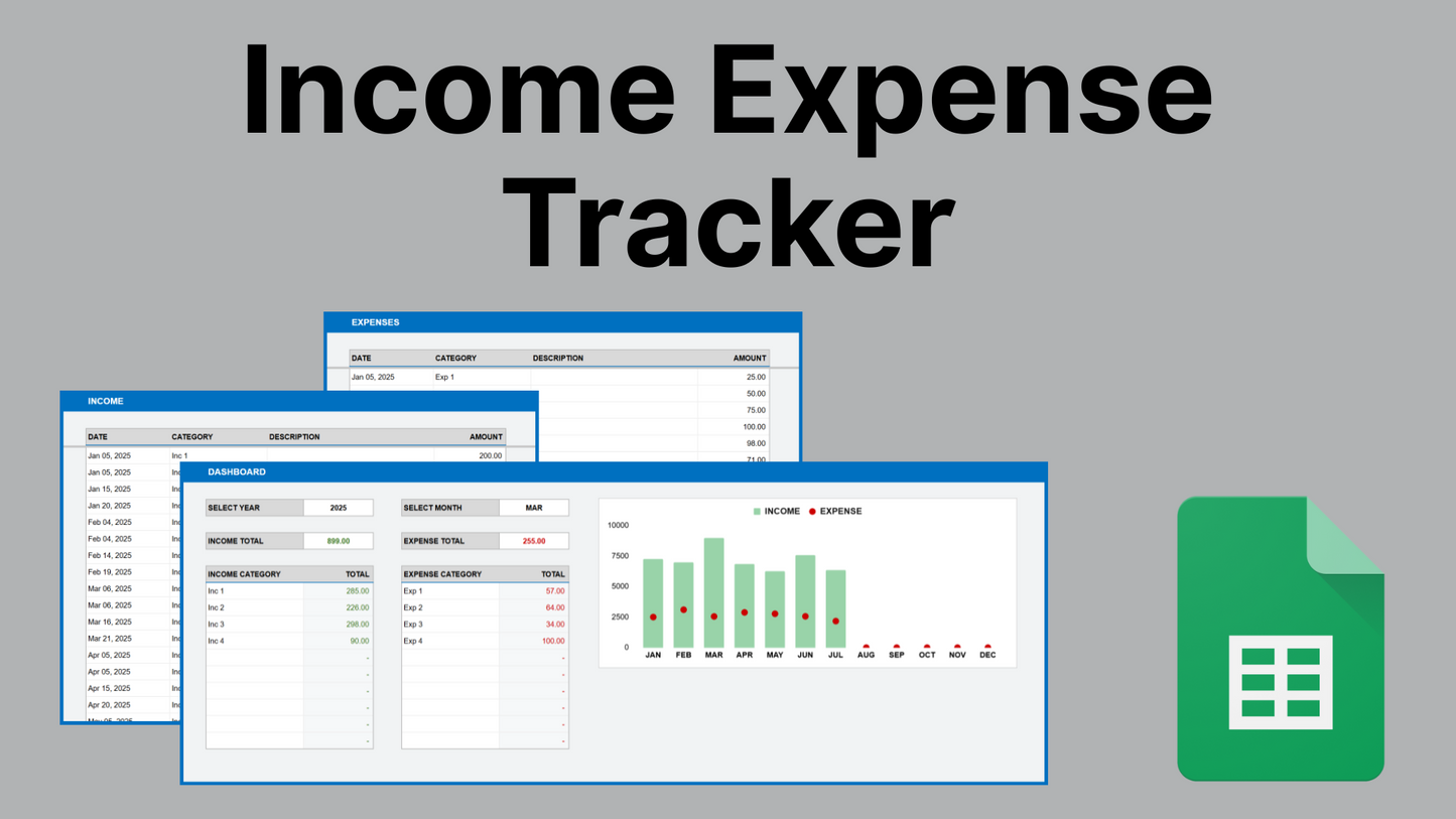 Google Sheets Income Expense Tracker