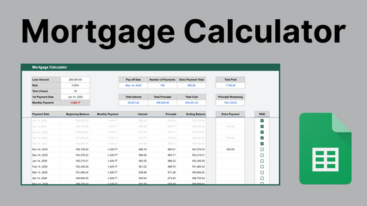 Google Sheets Mortgage Calculator