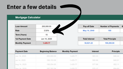Google Sheets Mortgage Calculator