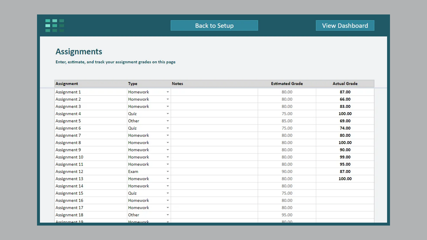 Google Sheets Grade Calculator – Spreadsheet Life