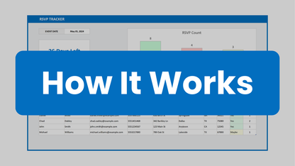 Video showing how to use the Excel RSVP Tracker