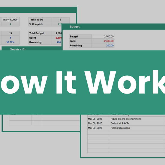 Video showing how to use the Google Sheets Event Planner template.
