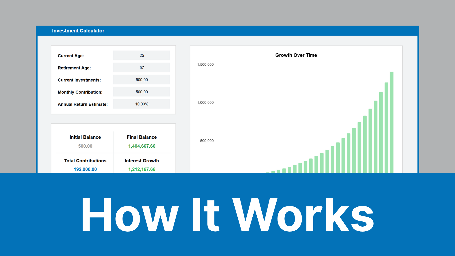 Google Sheets Investment Calculator Walkthrough Video