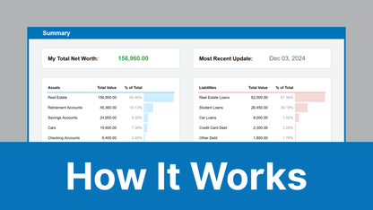 Google Sheets Net Worth Calculator Walkthrough Video